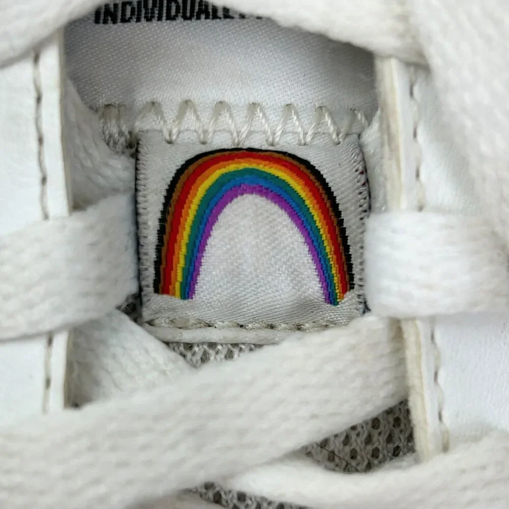 Reebok Classic Harman Run Pride Tennis Shoes Rainbow Sneakers White Multi Mens 8
